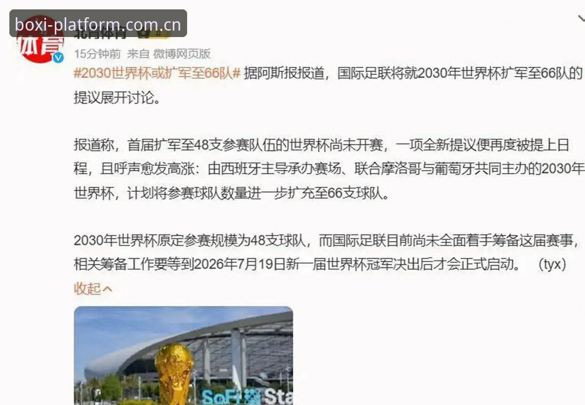 2030年世界杯扩军至66队最新进展，中国男足迎来历史性机遇，博喜体育平台深度解析